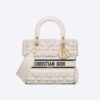 Dior Women Medium Lady D-lite Bag Latte Cannage Shearling