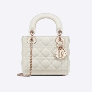 Dior - Mini Lady Dior Bag Latte Cannage Lambskin - Women