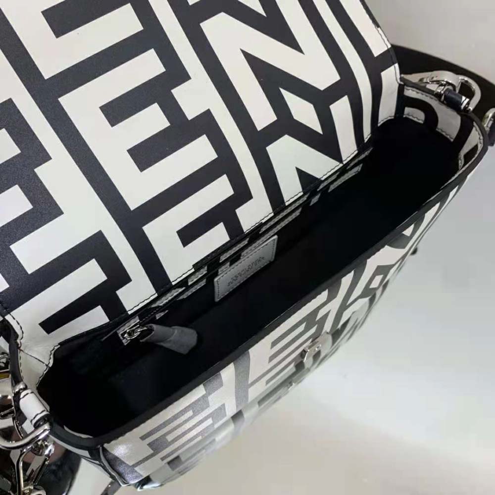 Fendi Baguette Bag In Fendi Roma Capsule Leather Black/White