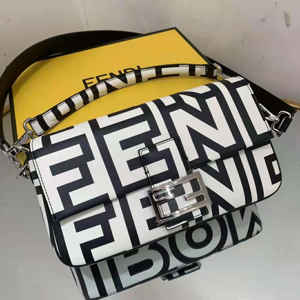 Fendi Women Baguette Two-Tone Leather Fendi Roma Capsule Bag 5 Fendi Women Baguette Two-Tone Leather Fendi Roma Capsule Bag - Image 5
