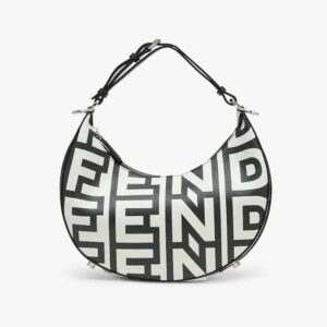 Fendi Women Fendigraphy Small Two-Tone Printed Leather Fendi Roma Capsule Bag