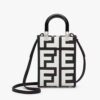 Fendi Women Mini Sunshine Shopper Two-Tone Printed Lleather Fendi Roma Capsule Mini-Bag