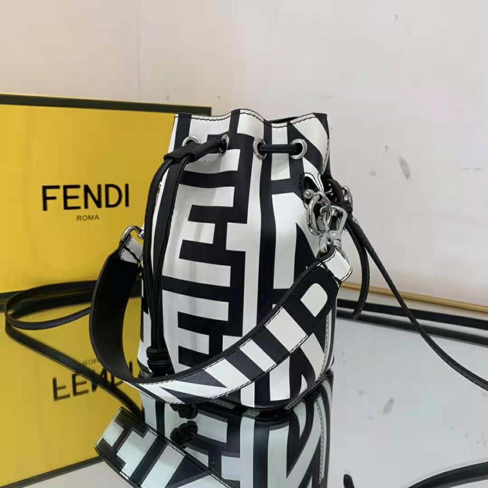 Fendi Women Mon Tresor Two-Tone Printed Leather Fendi Roma Capsule Mini-Bag 4 Fendi Women Mon Tresor Two-Tone Printed Leather Fendi Roma Capsule Mini-Bag - Image 4