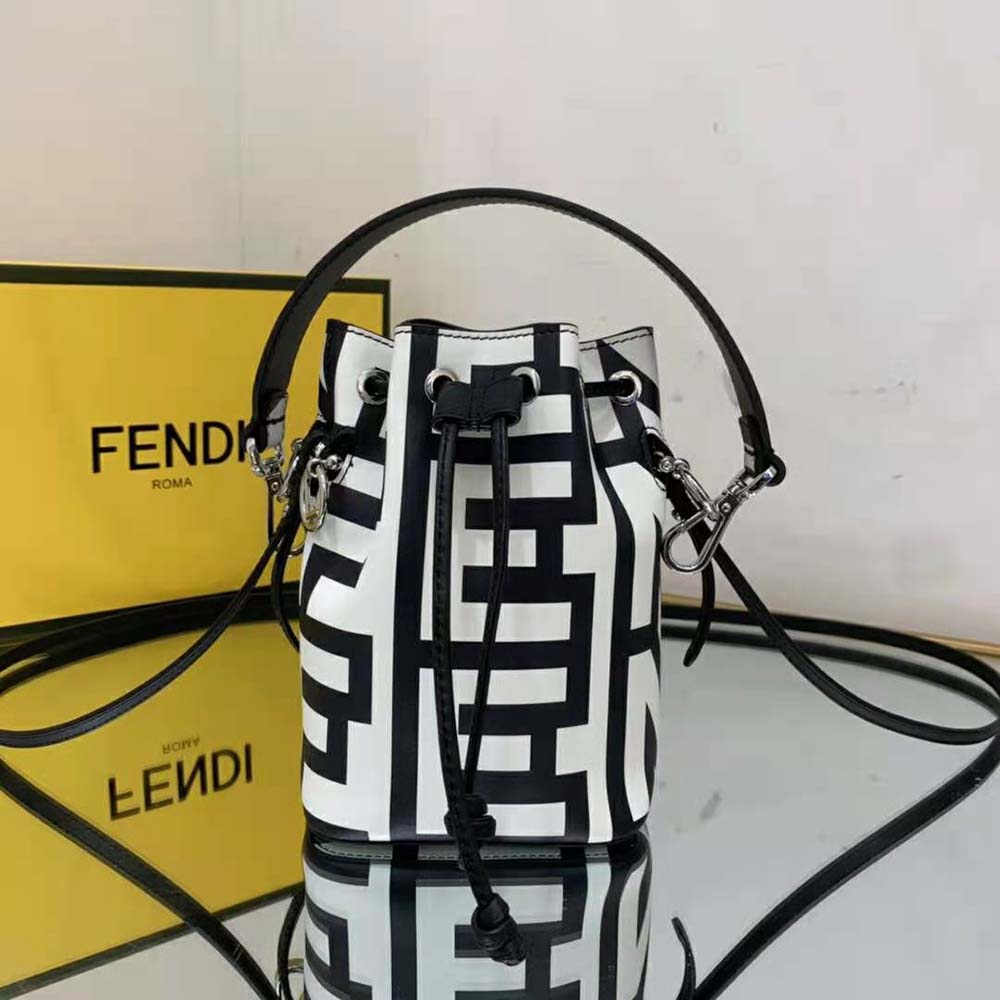 Fendi Women Mon Tresor Two-Tone Printed Leather Fendi Roma Capsule Mini-Bag 2 Fendi Women Mon Tresor Two-Tone Printed Leather Fendi Roma Capsule Mini-Bag - Image 2