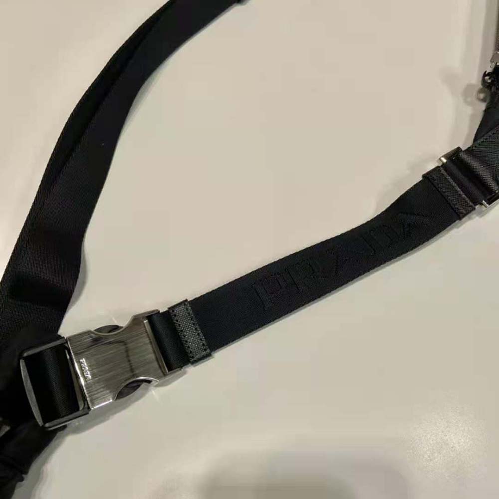 Prada Men Re-Nylon and Saffiano Leather Shoulder Bag-Black 9 Prada Men Re-Nylon and Saffiano Leather Shoulder Bag-Black - Image 9