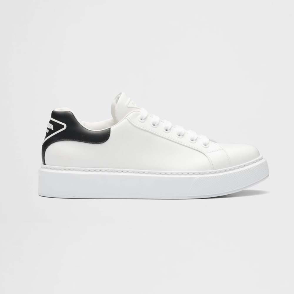 Prada Unisex Macro Leather Sneakers-White