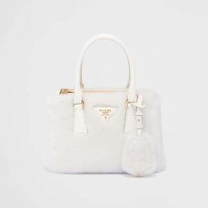 Prada Women Prada Galleria Shearling Mini-Bag-White