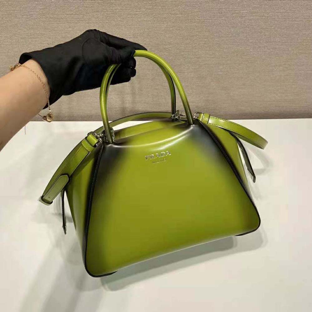 Prada Small Brushed Leather Supernova Handbag - Green