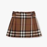 Burberry Women Check Wool Pleated Skirt