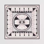 Burberry Women Rabbit Print Silk Square Scarf-Pink