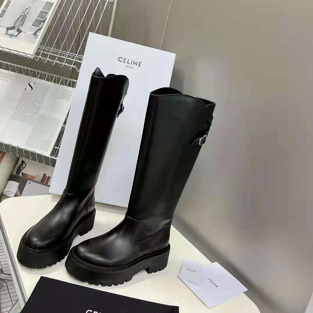 Celine Women Bulky Buckled High Boot in Calfskin 4 Celine Women Bulky Buckled High Boot in Calfskin - Image 4