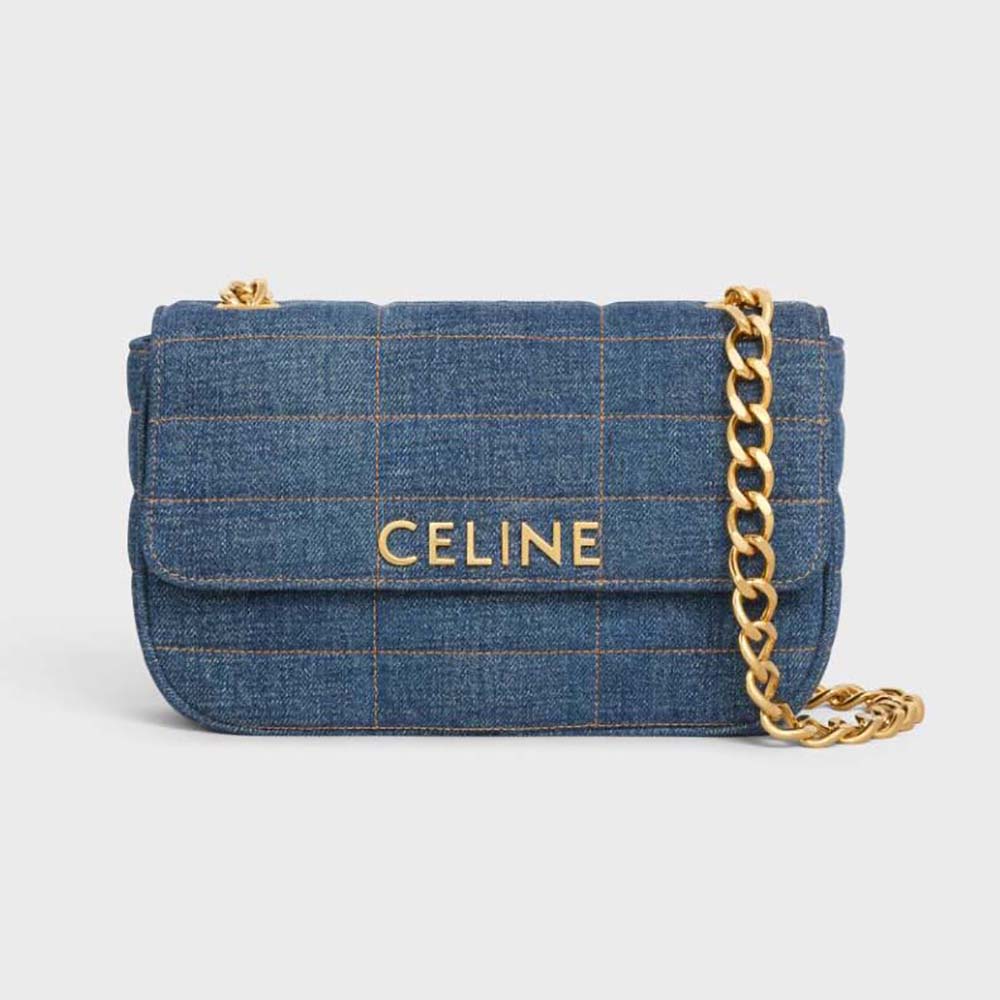 Celine Women Chain Shoulder Bag Matelasse Monochrome Celine in Quilted