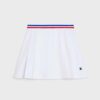 Celine Women Short Pleated Skirt in Cotton Piqué