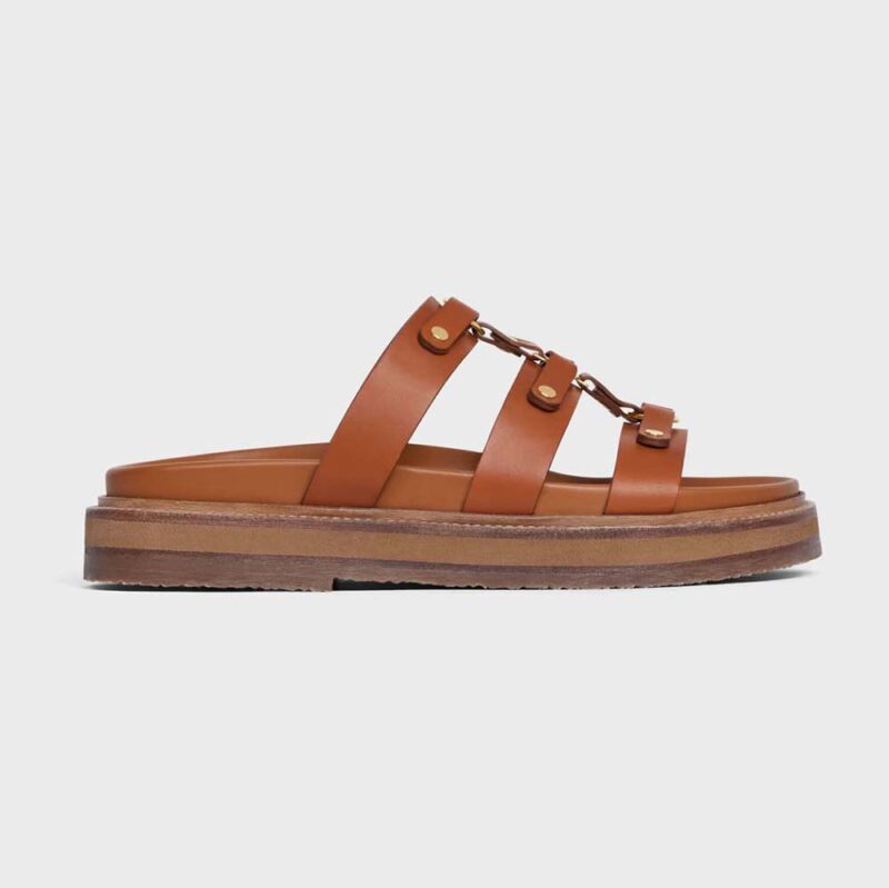slides tippi white canvas calfskin