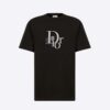 Dior Men Relaxed-Fit Dior by Erl T-shirt Black Slub Cotton Jersey