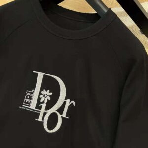 Dior Men Relaxed-Fit Dior by Erl T-shirt Black Slub Cotton Jersey