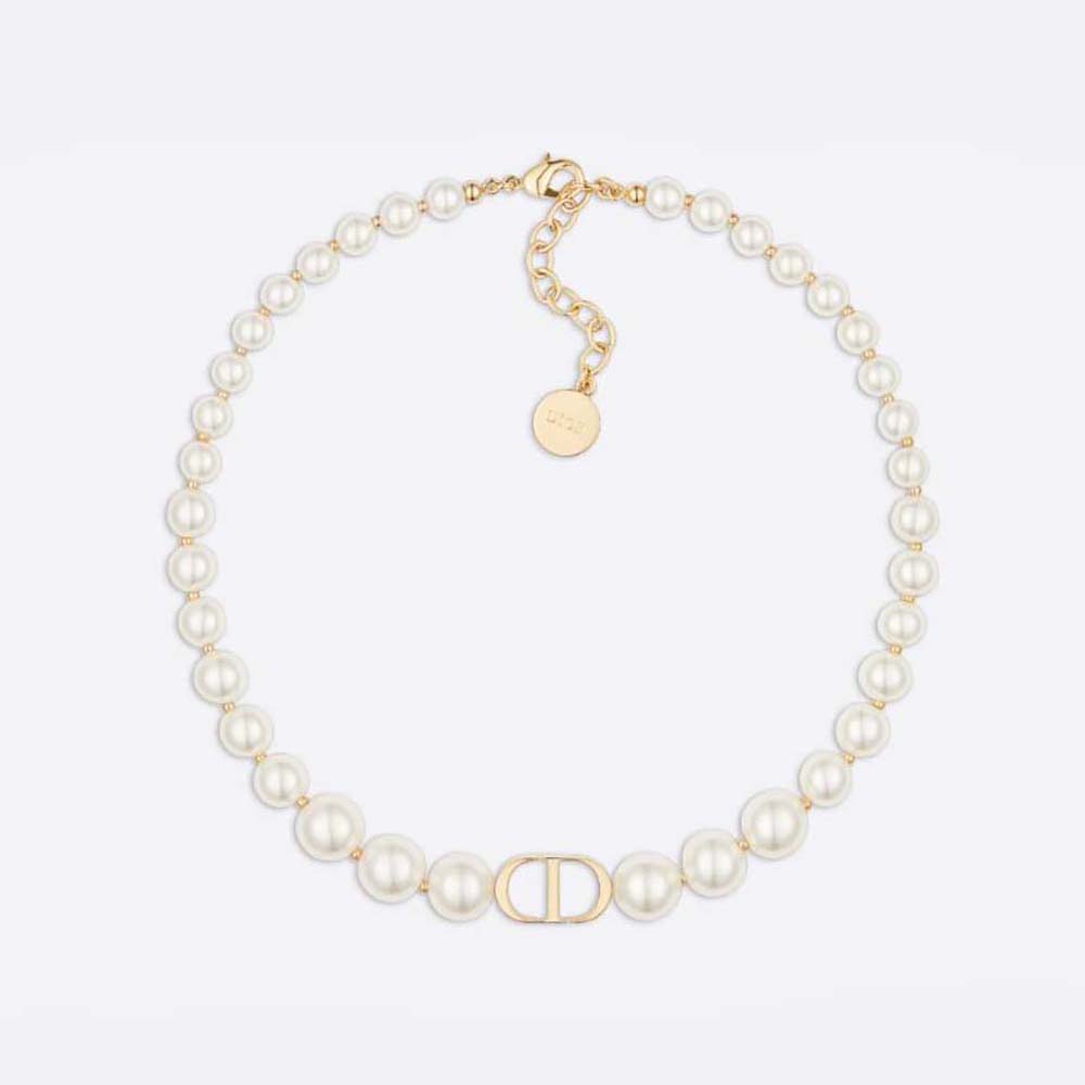 Dior Women 30 Montaigne Choker Gold-Finish Metal And White Resin Pearls