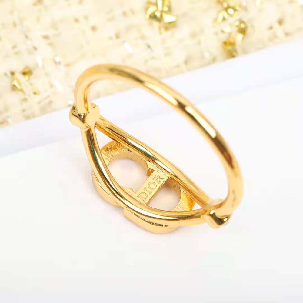 Dior Women Clair D Lune Ring Gold-Finish Metal and White Crystals 7 Dior Women Clair D Lune Ring Gold-Finish Metal and White Crystals - Image 7