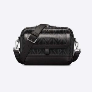 Dior Women Hit the Road Messenger Pouch Black CD Diamond Canvas and Smooth Calfskin