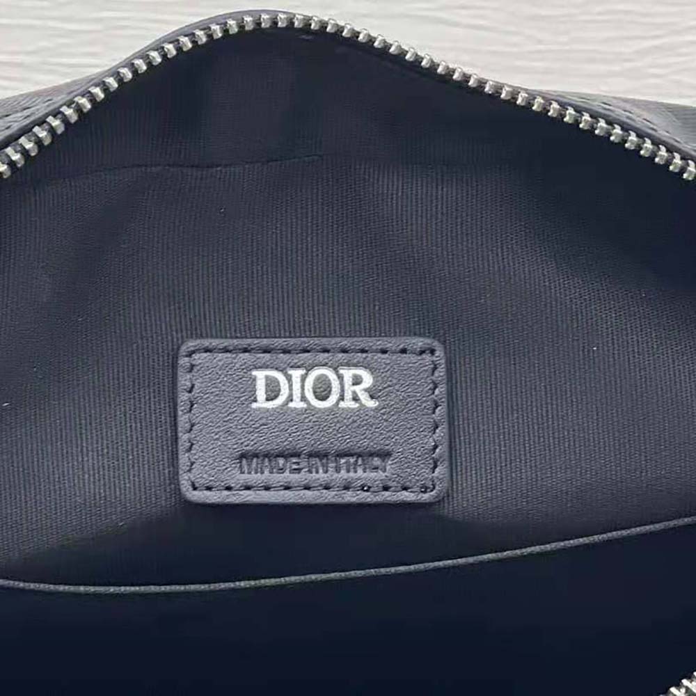 Dior Men Hit the Road Messenger Pouch Black CD Diamond Canvas and Smooth Calfskin 10 Dior Men Hit the Road Messenger Pouch Black CD Diamond Canvas and Smooth Calfskin - Image 10