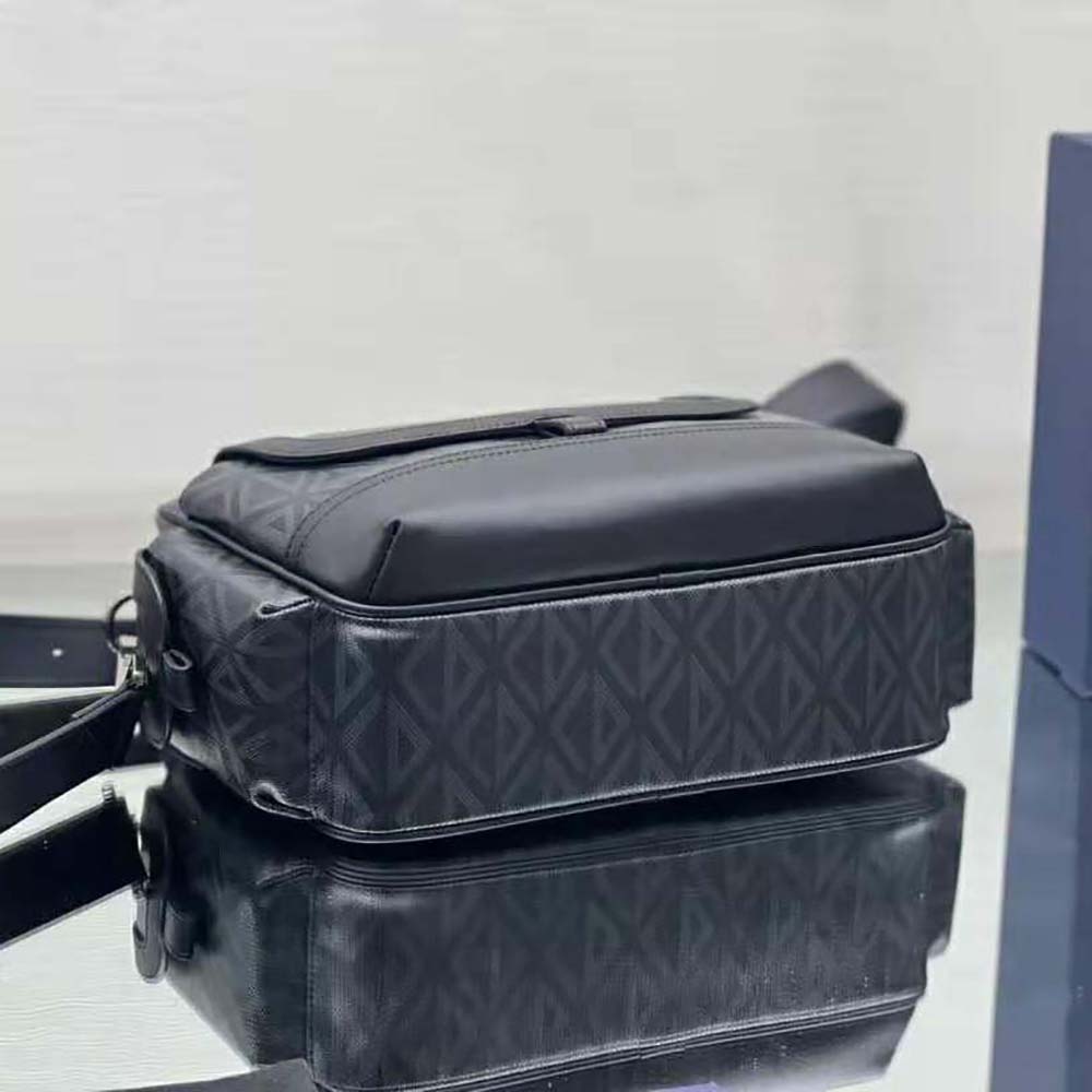 Dior Men Hit the Road Messenger Pouch Black CD Diamond Canvas and Smooth Calfskin 5 Dior Men Hit the Road Messenger Pouch Black CD Diamond Canvas and Smooth Calfskin - Image 5