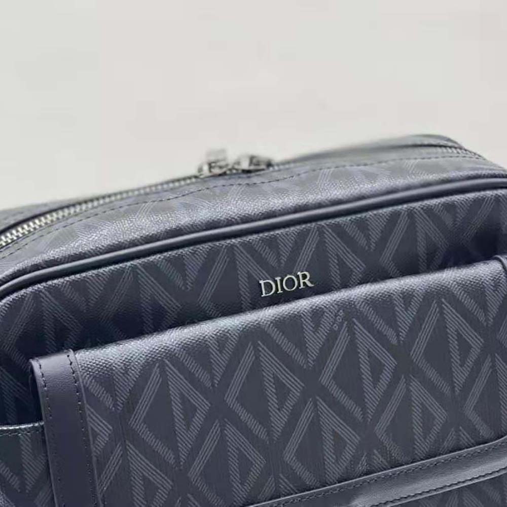 Dior Men Hit the Road Messenger Pouch Black CD Diamond Canvas and Smooth Calfskin 8 Dior Men Hit the Road Messenger Pouch Black CD Diamond Canvas and Smooth Calfskin - Image 8