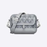 Dior Women Hit the Road Messenger Pouch Dior Gray CD Diamond Canvas and Smooth Calfskin