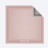 Dior Women Oblique Diortwin Square Scarf Rose Des Vents and Gray Silk Twill