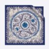 Dior Women Rose Des Vents 90 Square Scarf Royal Blue and White Silk Twill