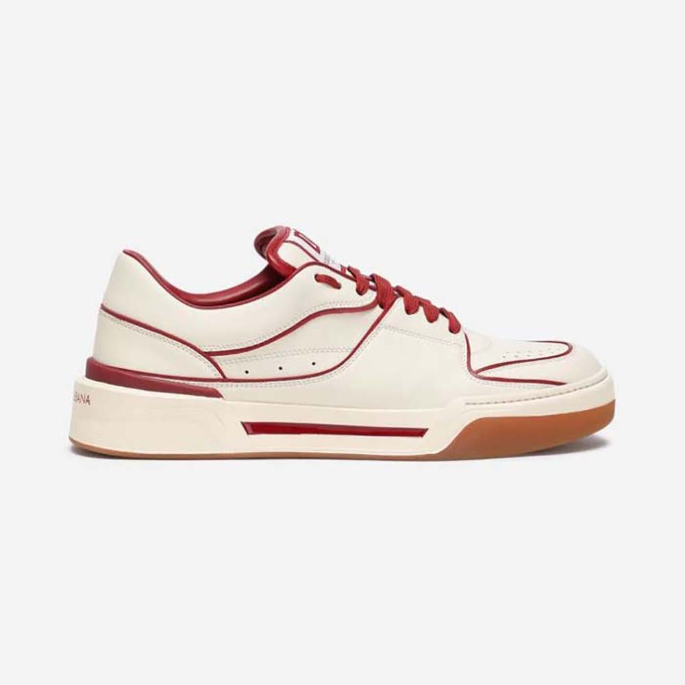 PRA DOWNTOWN NAPPA SNEAKERS WHITE AND RED CALFSKIN