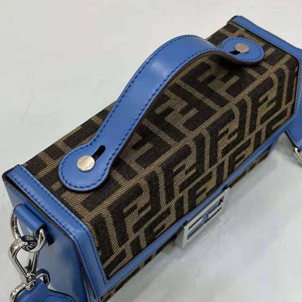 Fendi Baguette Soft Trunk Ff Fabric Bag in Blue for Men