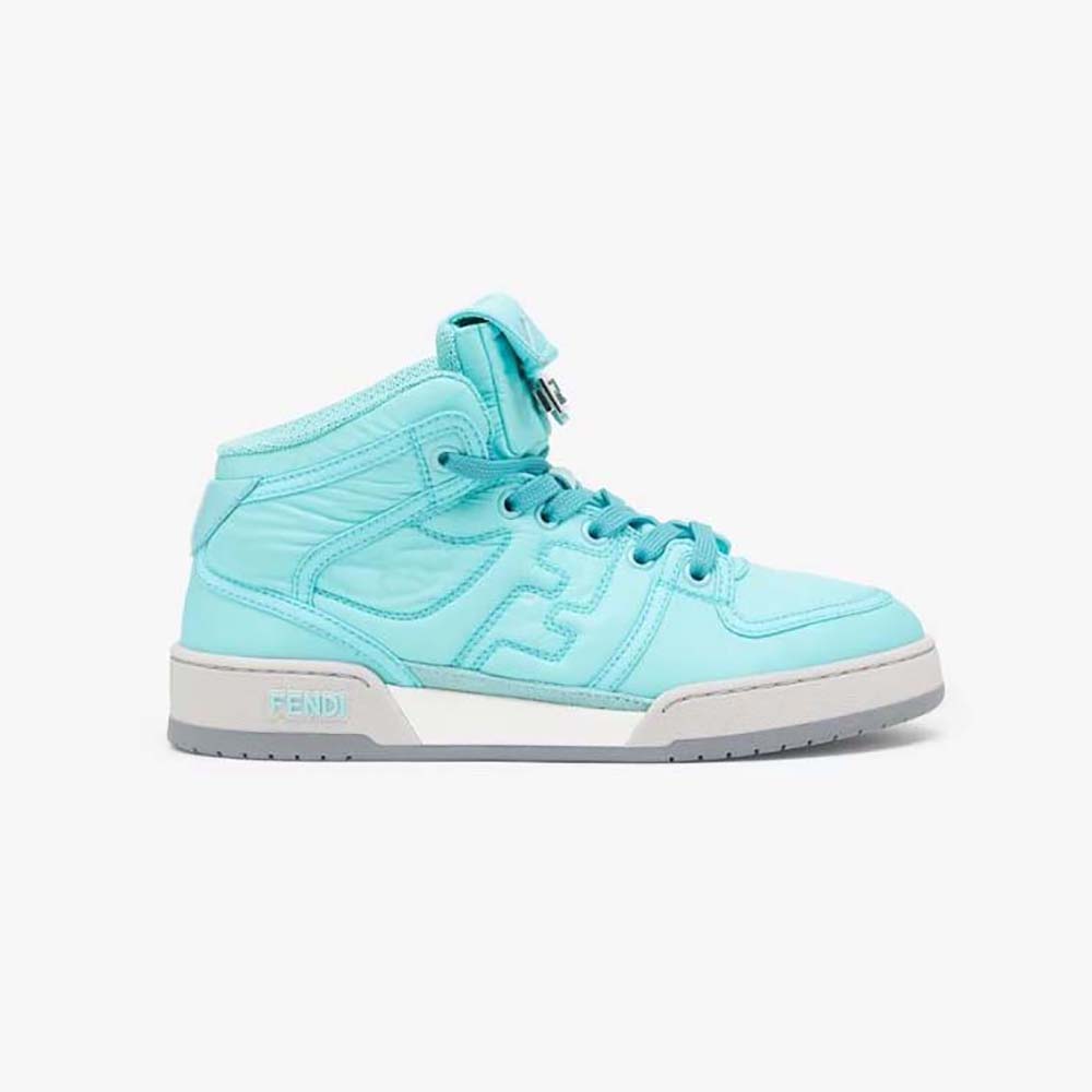 Fendi Unisex Match Turquoise Nylon High-Tops