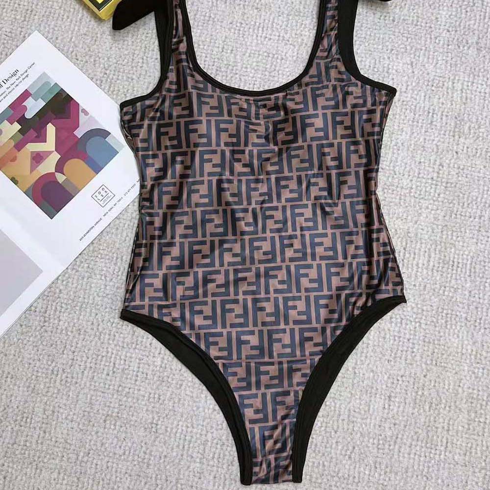 Fendi Women Brown Lycra® Swimsuit-Brown 2 Fendi Women Brown Lycra® Swimsuit-Brown - Image 2