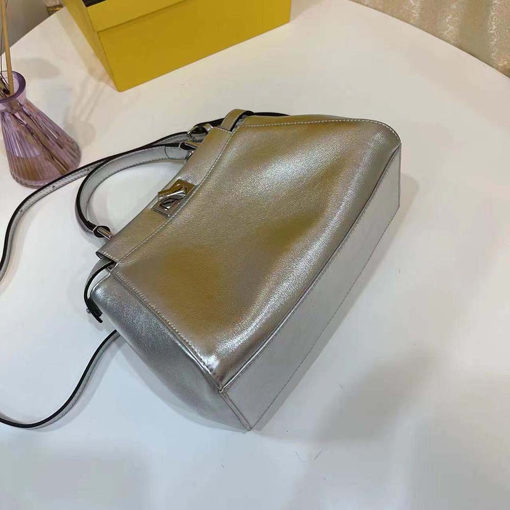 Fendi Women Peekaboo Iconic XS Mini-Bag in Silver 4 Fendi Women Peekaboo Iconic XS Mini-Bag in Silver - Image 4