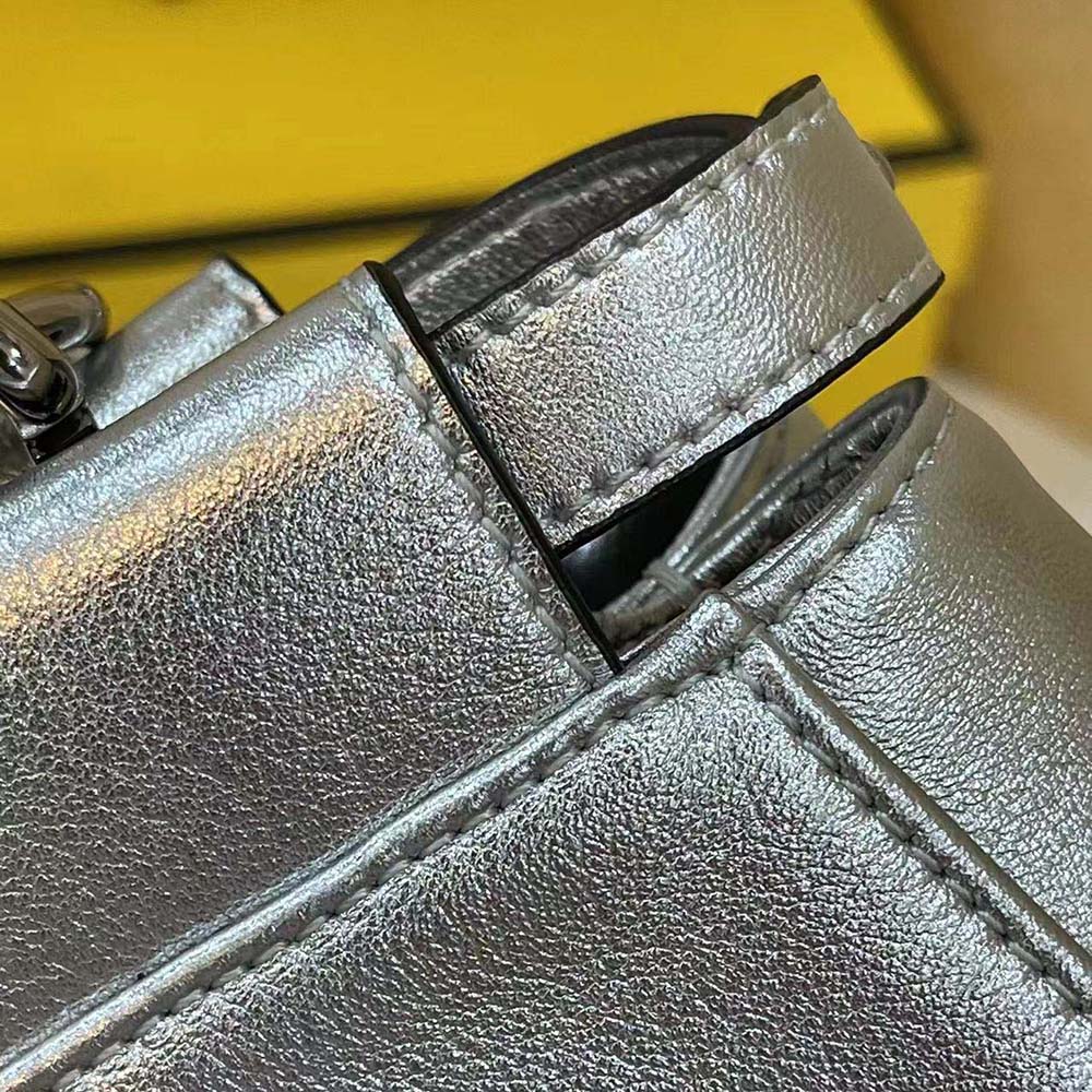 Fendi Women Peekaboo Iconic XS Mini-Bag in Silver 5 Fendi Women Peekaboo Iconic XS Mini-Bag in Silver - Image 5