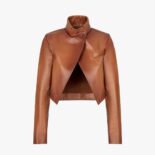 Fendi Women Shaded-Effect Tan Leather Jacket