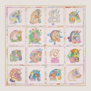 Hermes Women Chevaloscope Scarf 90 in Silk Twill with Hand-Rolled Edges-Pink