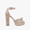 Jimmy Choo Women Socorie 120 Honey Gold Suede Platform Sandals with Crystals 11 Jimmy Choo Women Socorie 120 Honey Gold Suede Platform Sandals with Crystals