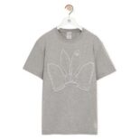 Loewe Men Bunny T-shirt in Cotton-Silver