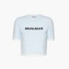 Miu Miu Women Bouclé Cotton Crew-Neck Sweater