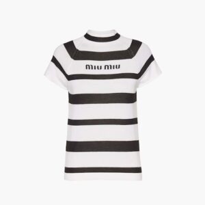 Miu Miu Women Cashmere and Silk Turtleneck Sweater-White