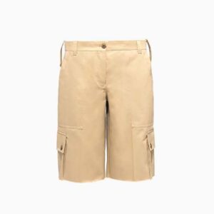Miu Miu Women Chino Bermudas with Embroidered Logo on the Back