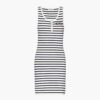 Miu Miu Women Cotton Mini-Dress with Knit Logo Patch-White