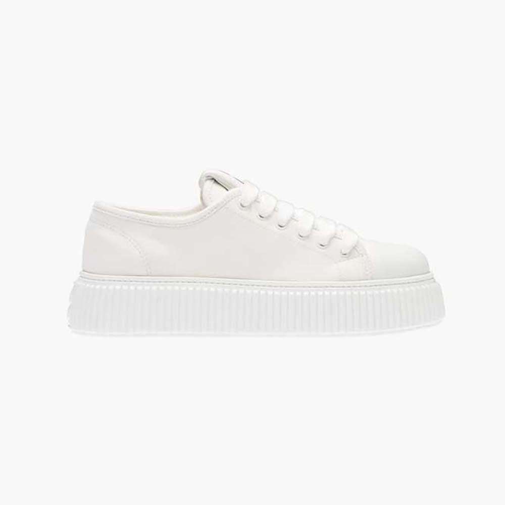 Miu Miu Women Denim Sneakers EVA Sole with Logo-White