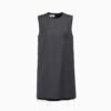 Miu Miu Women Grisaille Mini-Dress with Embroidered Logo-Black
