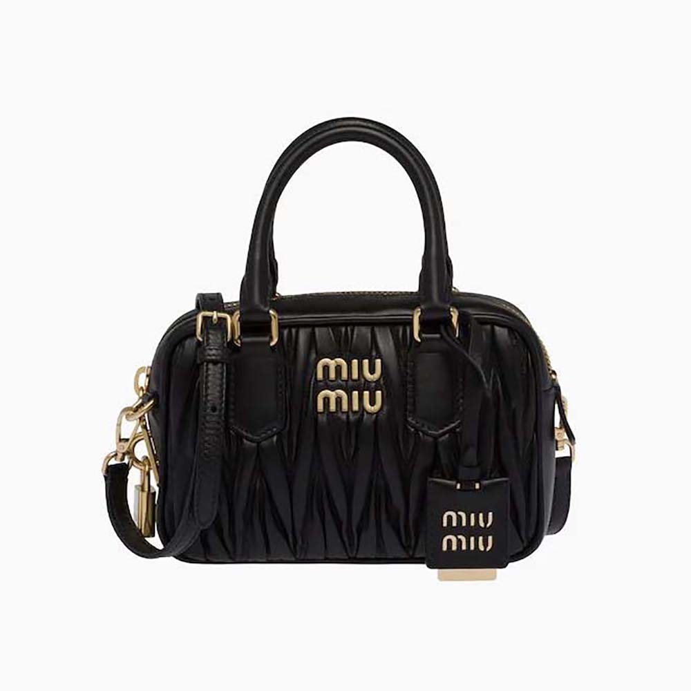 Miu Miu Women Matelassé Nappa Leather Top-Handle Bag-White