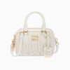 Miu Miu Women Matelassé Nappa Leather Top-Handle Bag-White