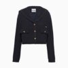 Miu Miu Women Single-Breasted Tweed Jacket-Black
