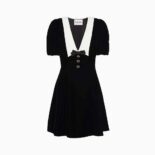 Miu Miu Women Velvet Mini Dress-Black