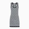 Miu Miu Women Viscose Mini-Dress with Jacquard Logo